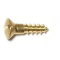 Midwest Fastener Wood Screw, #10, 3/4 in, Plain Brass Oval Head Slotted Drive, 40 PK 61647